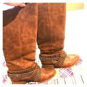 Rhinestone Knee High Boutique Boots